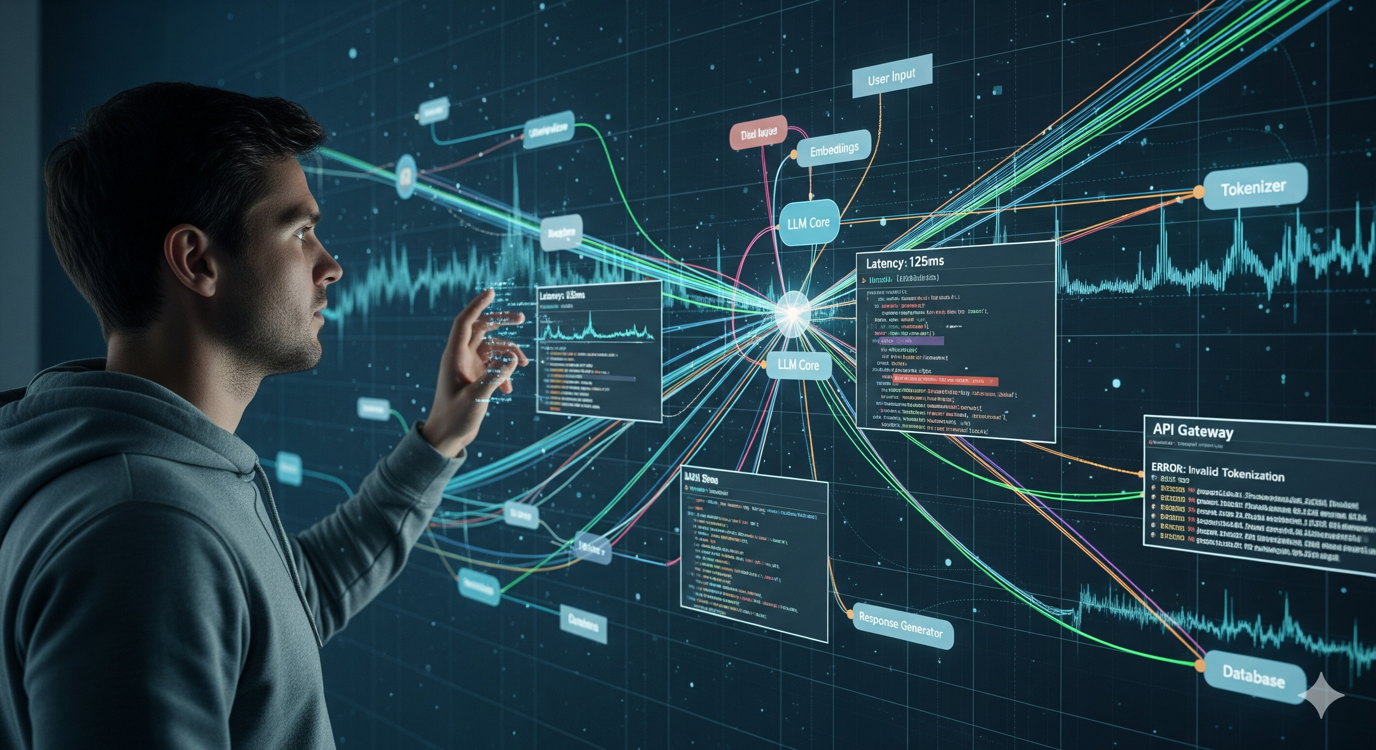Developer doing trace debugging